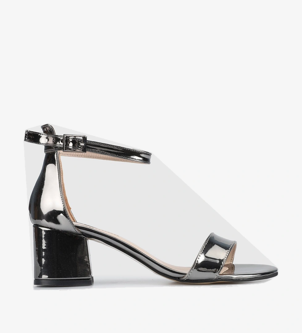 Platin Kadın Topuklu Sandalet - Görsel 1