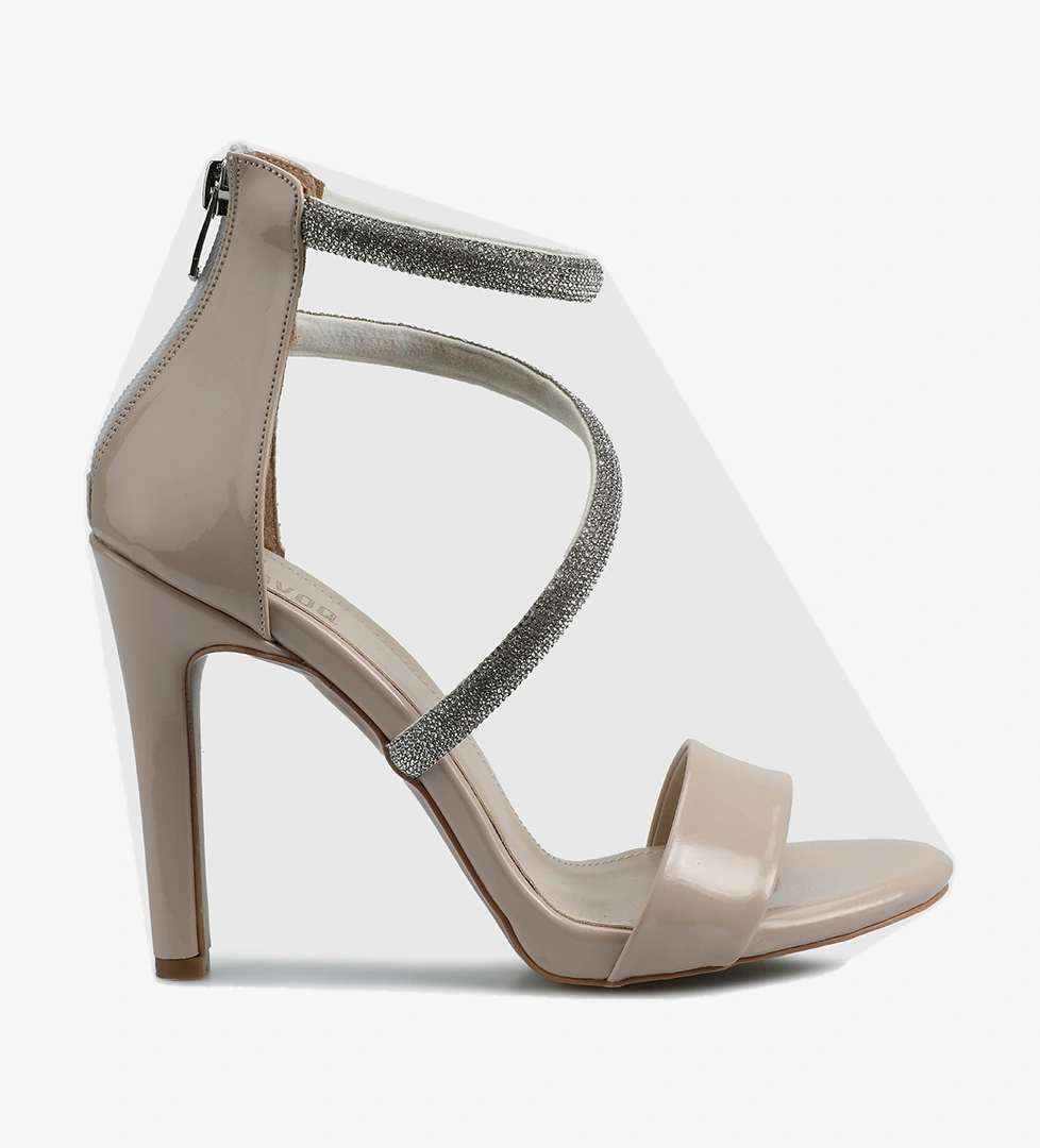 Bej Kadın Topuklu Sandalet - Görsel 1