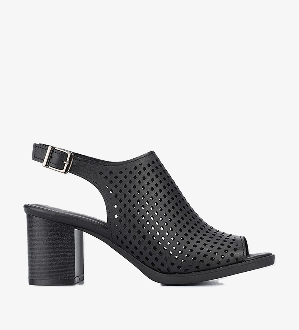 Siyah Kadın Topuklu Sandalet - Görsel 1
