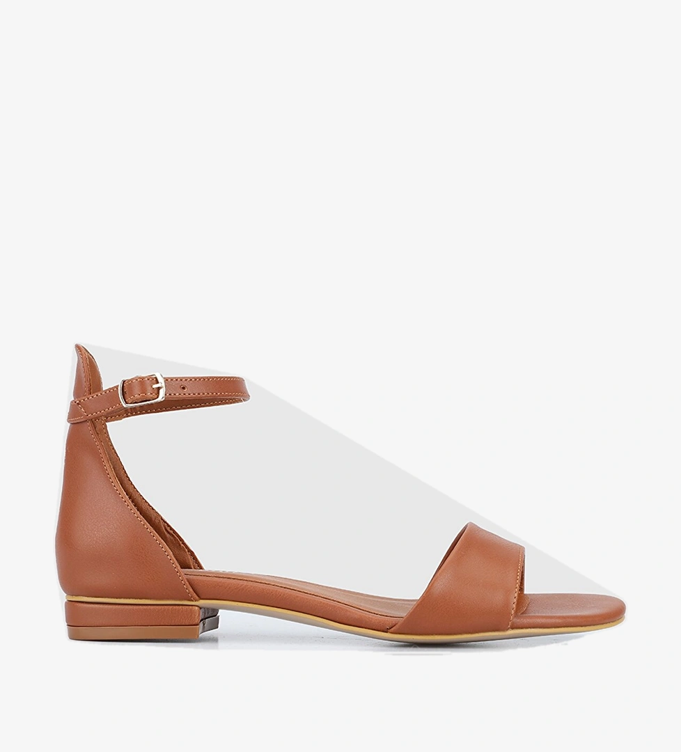 Taba Kadın Düz Sandalet - Görsel 1