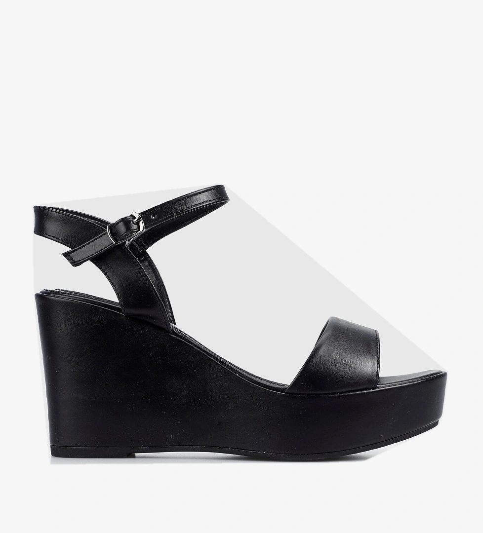 Siyah Kadın Topuklu Sandalet - Görsel 1