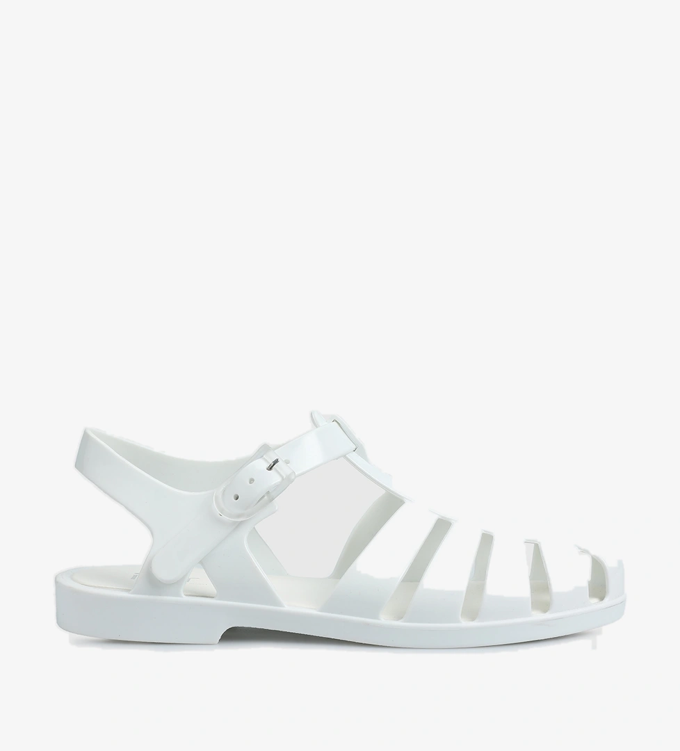 Beyaz Kadın Düz Sandalet - Görsel 1