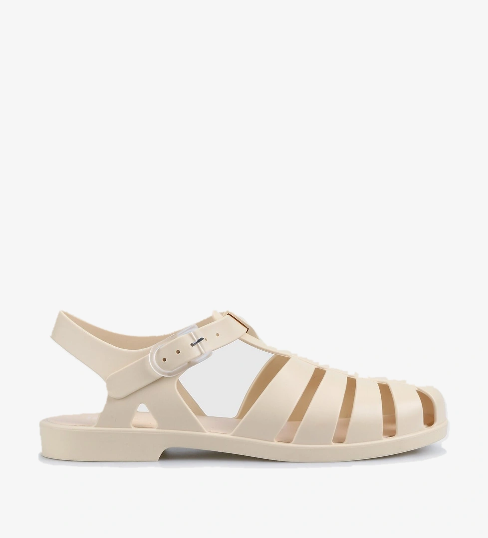 Krem Kadın Düz Sandalet - Görsel 1