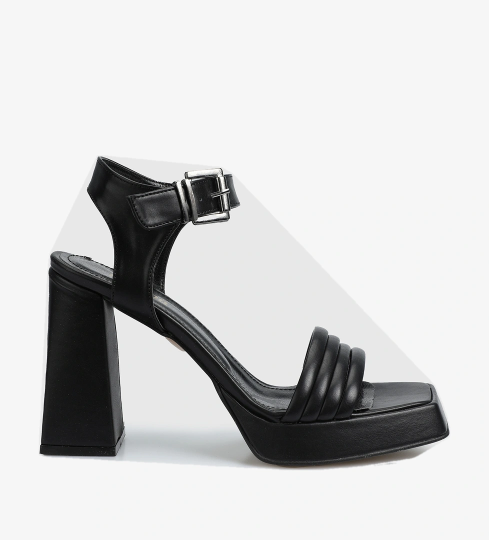 Siyah Kadın Topuklu Sandalet - Görsel 1