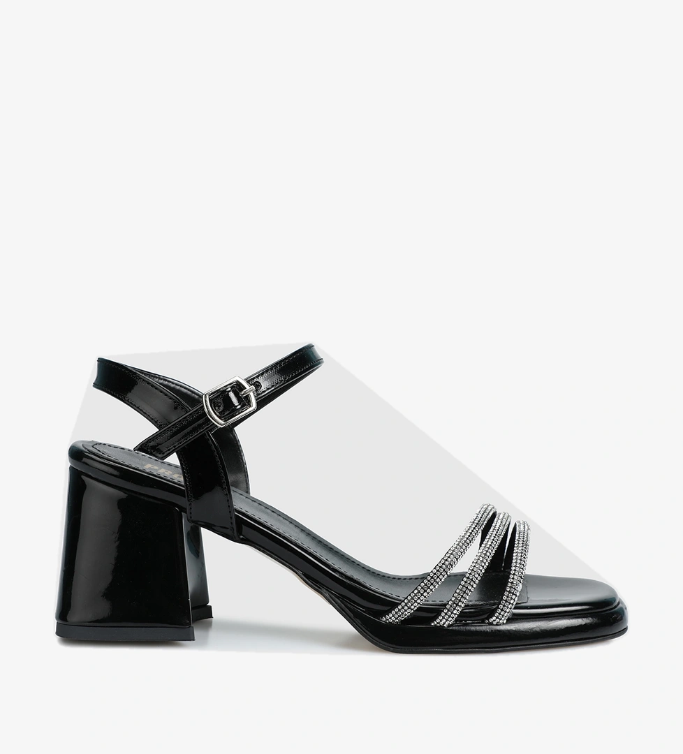 Siyah Kadın Topuklu Sandalet - Görsel 1