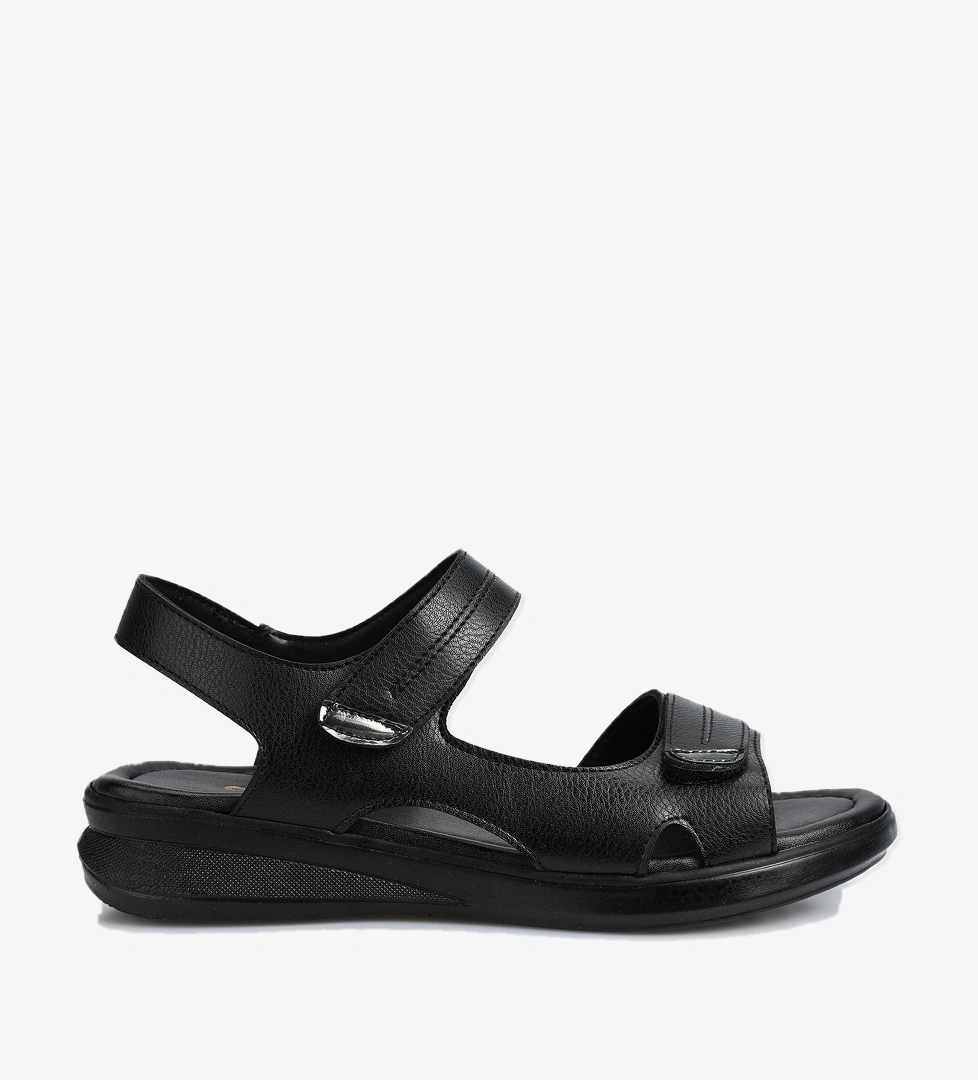 Siyah Kadın Konfor Sandalet - Görsel 1