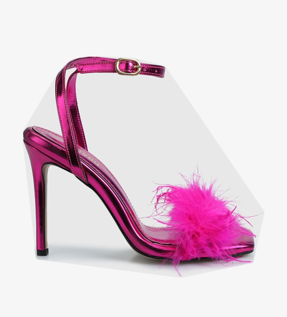 Fuşya Kadın Topuklu Sandalet - Görsel 1