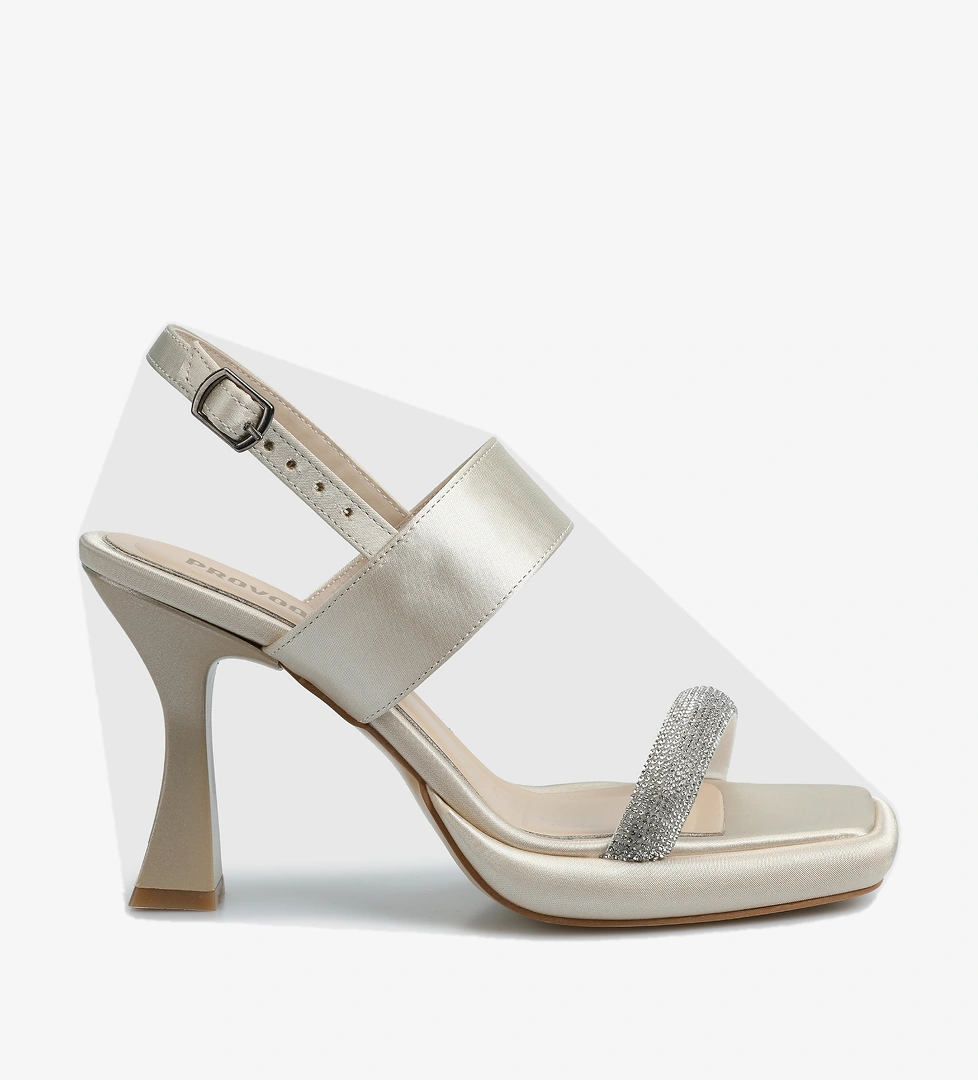 Bej Kadın Topuklu Sandalet - Görsel 1