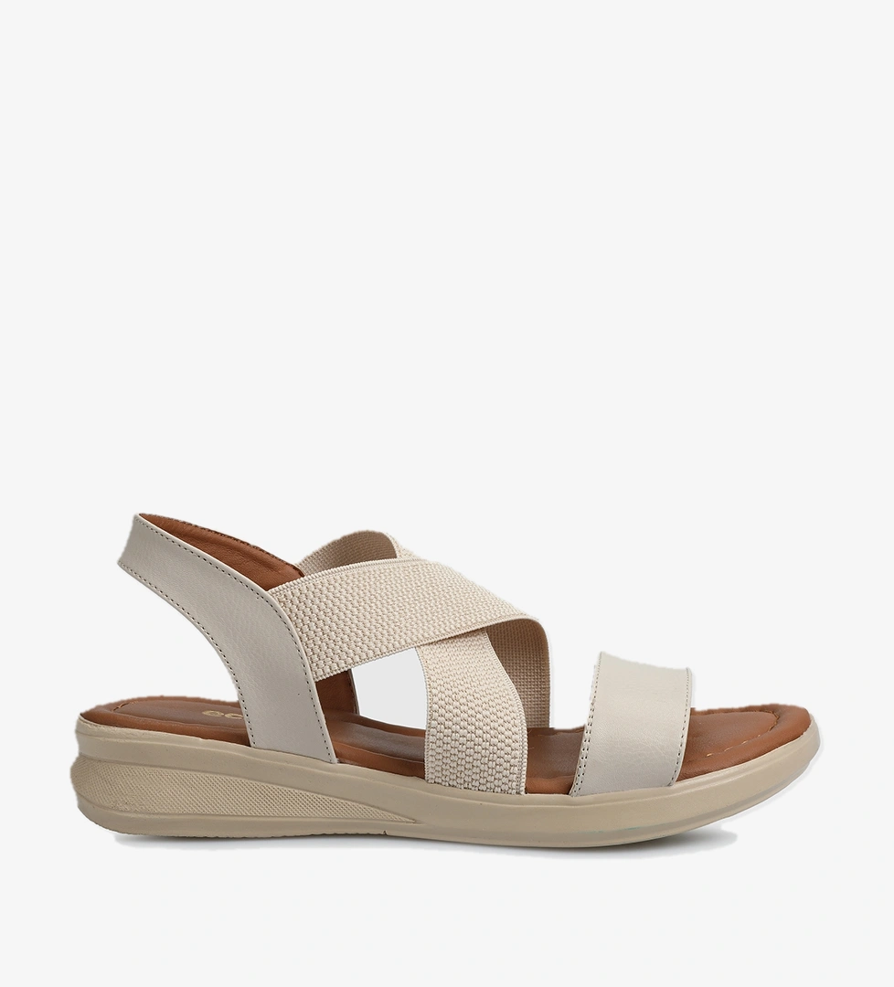 Bej Kadın Konfor Sandalet - Görsel 1