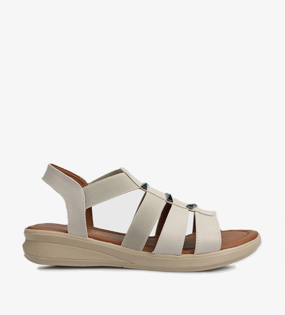 Bej Kadın Konfor Sandalet - Görsel 1