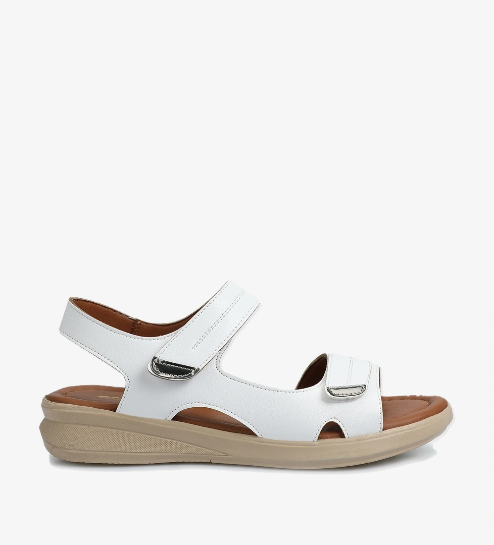 Beyaz Kadın Konfor Sandalet - Görsel 1