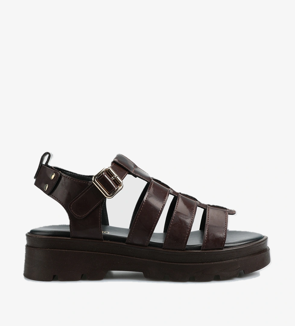 Kahve Kadın Düz Sandalet - Görsel 1