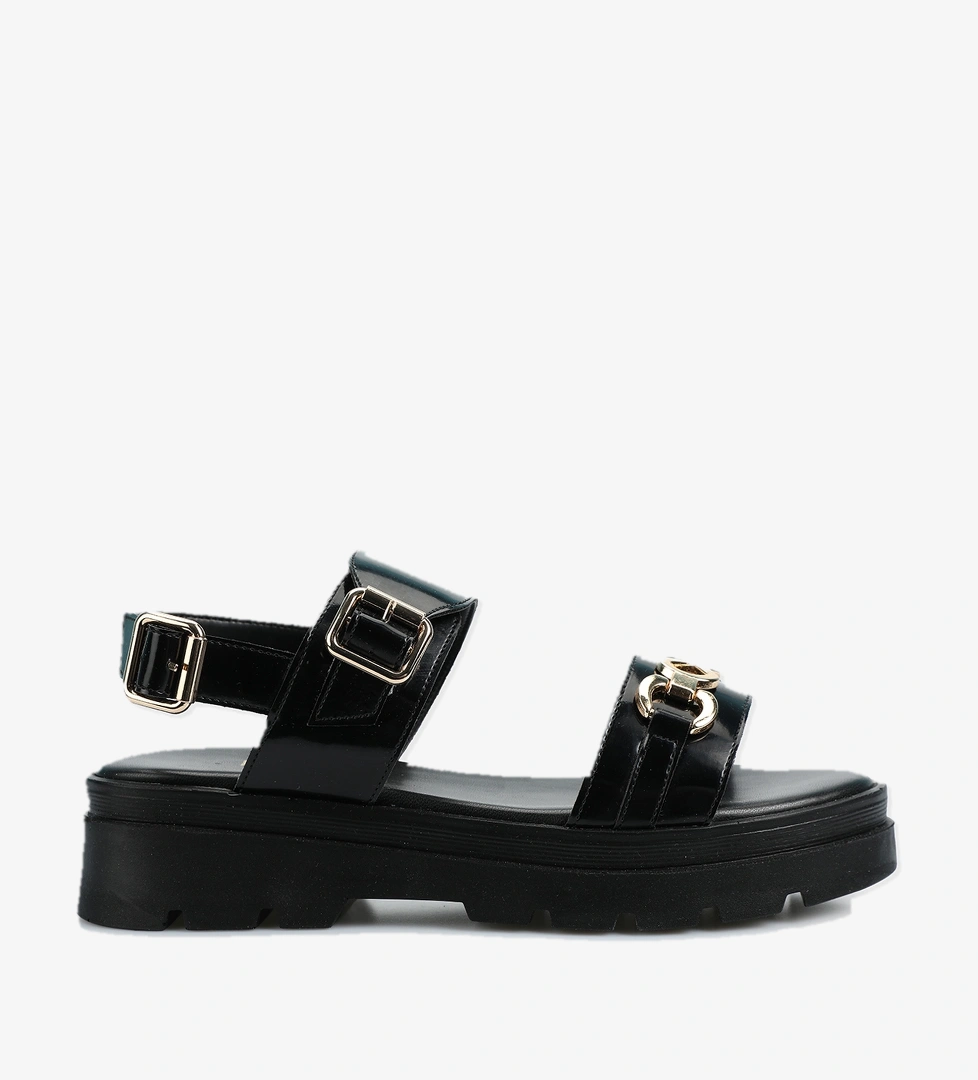 Siyah Kadın Düz Sandalet - Görsel 1