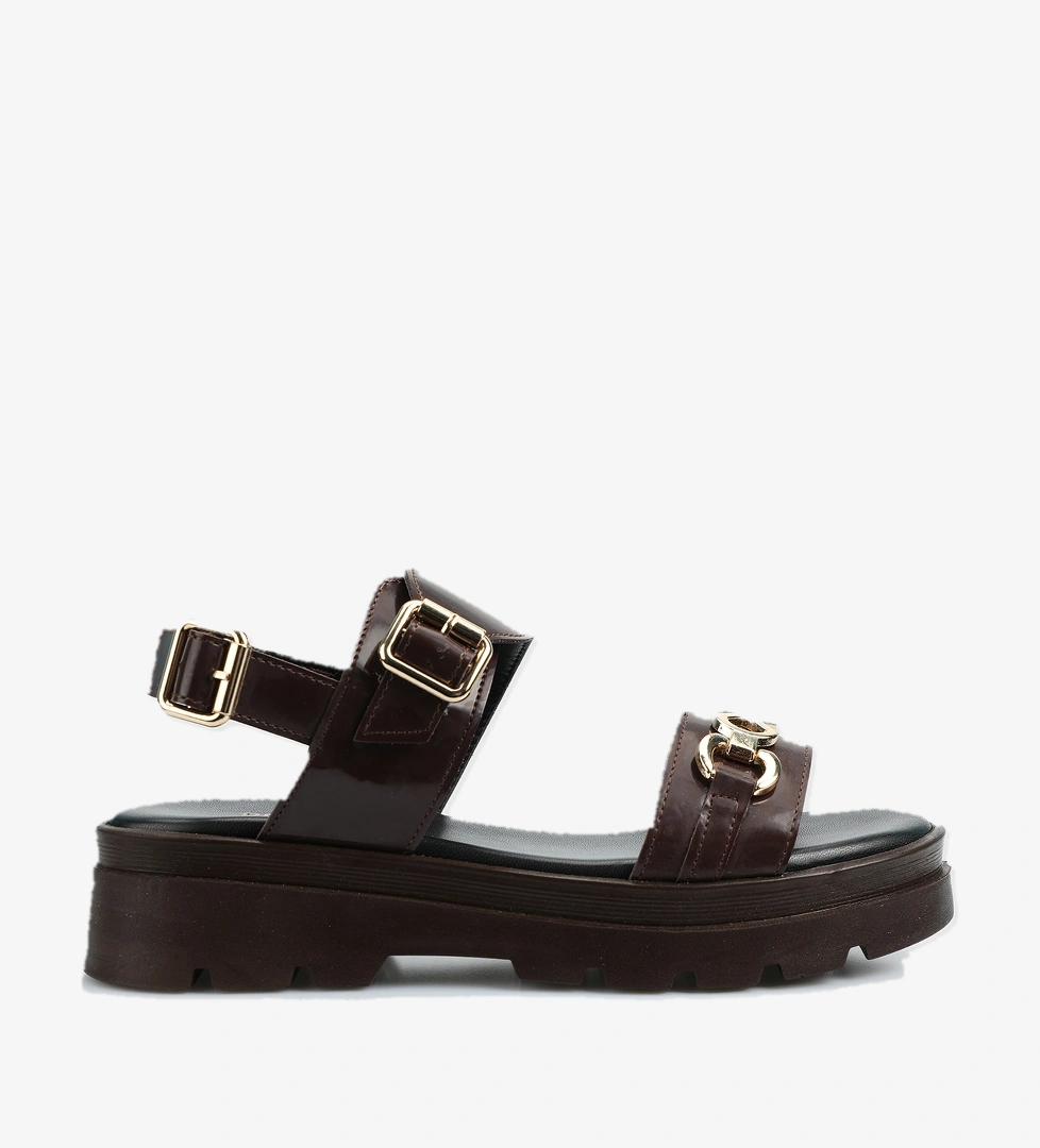 Kahve Kadın Düz Sandalet - Görsel 1