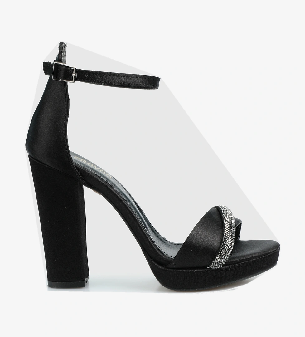 Siyah Kadın Topuklu Sandalet - Görsel 1