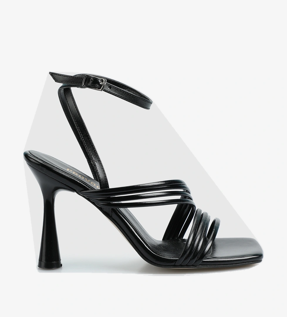 Siyah Kadın Topuklu Sandalet - Görsel 1