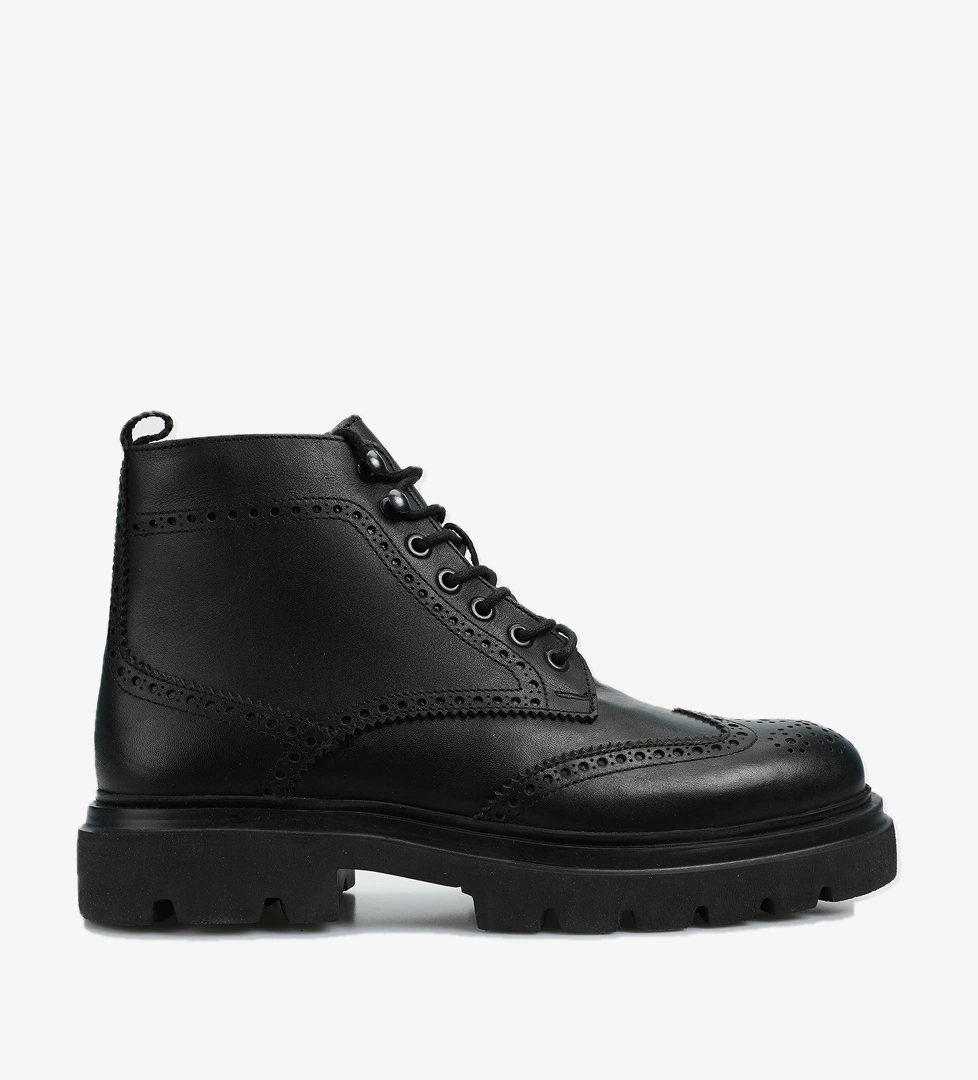 Siyah Deri Erkek Bot - Görsel 1