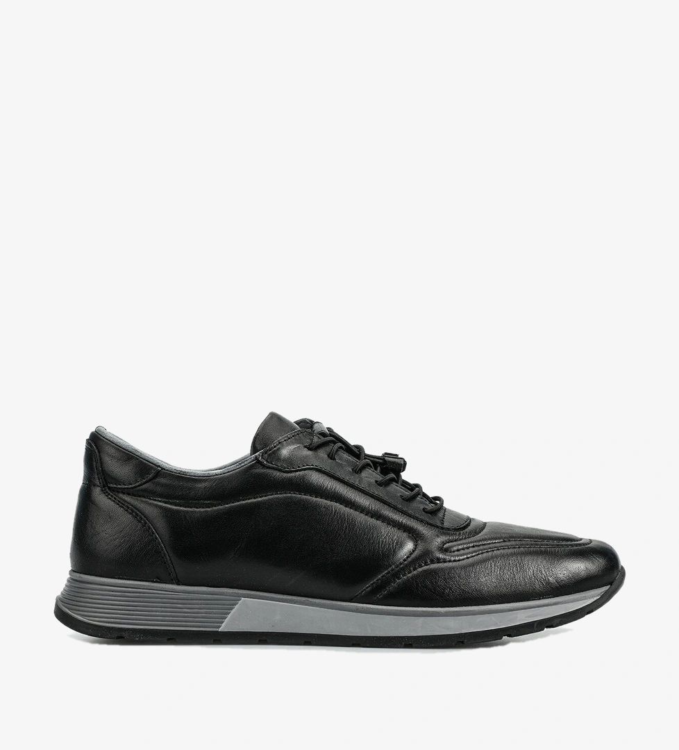 Siyah Deri Erkek Sneaker