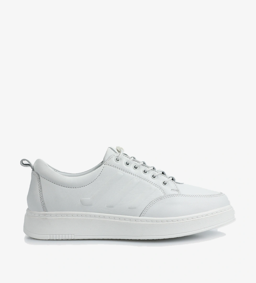 Beyaz Deri Erkek Ayakkabı - Görsel 1