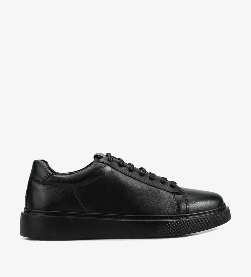 Siyah Deri Erkek Sneaker