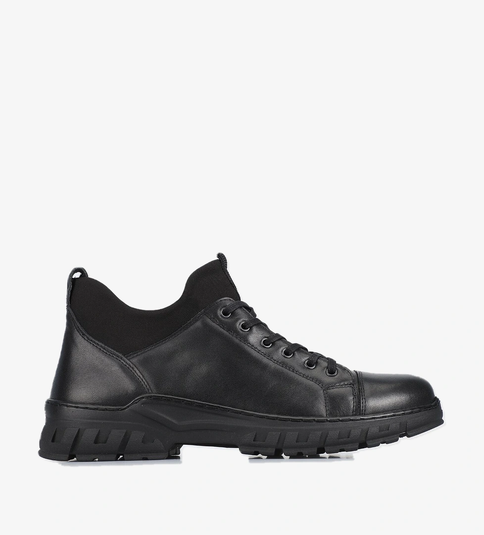 Siyah Deri Erkek Bot - Görsel 1