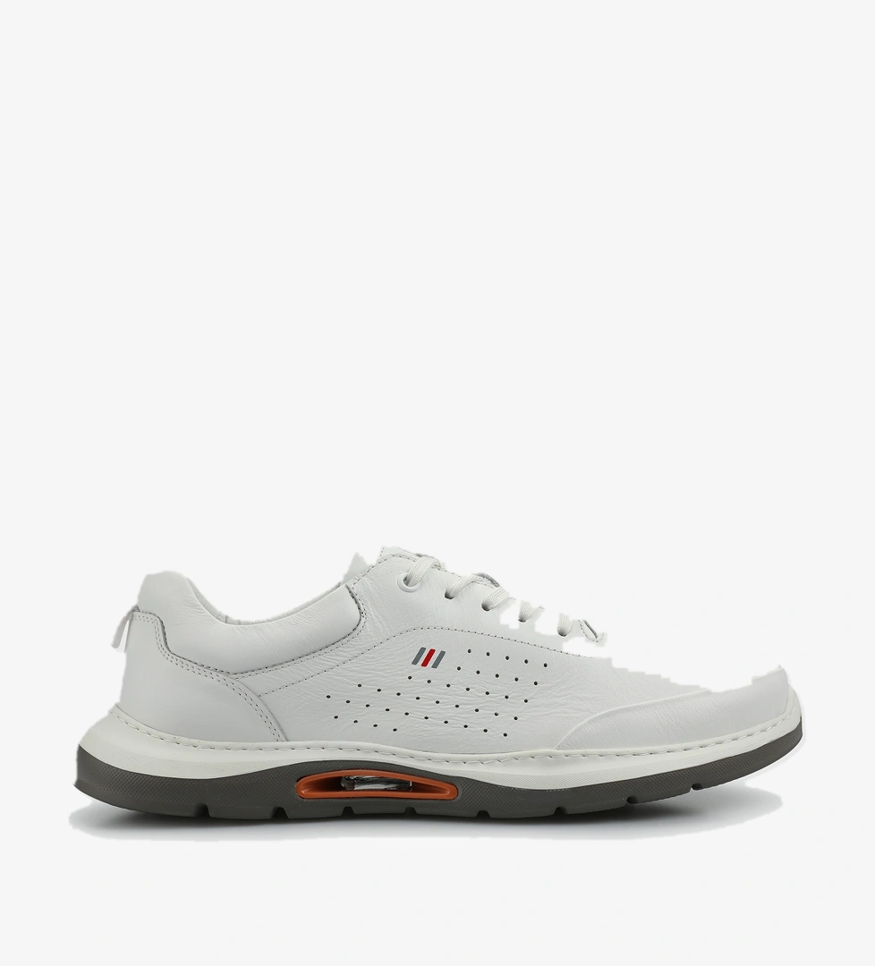 Beyaz Deri Erkek Sneaker - Görsel 1