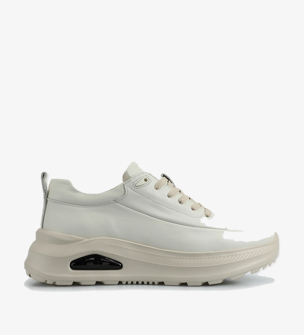 Beyaz Deri Erkek Sneaker - Görsel 1