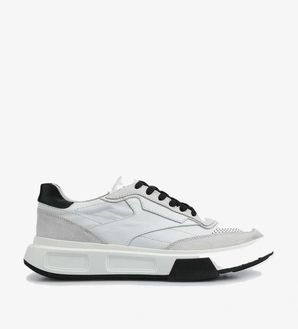 Beyaz Deri Erkek Sneaker - Görsel 1