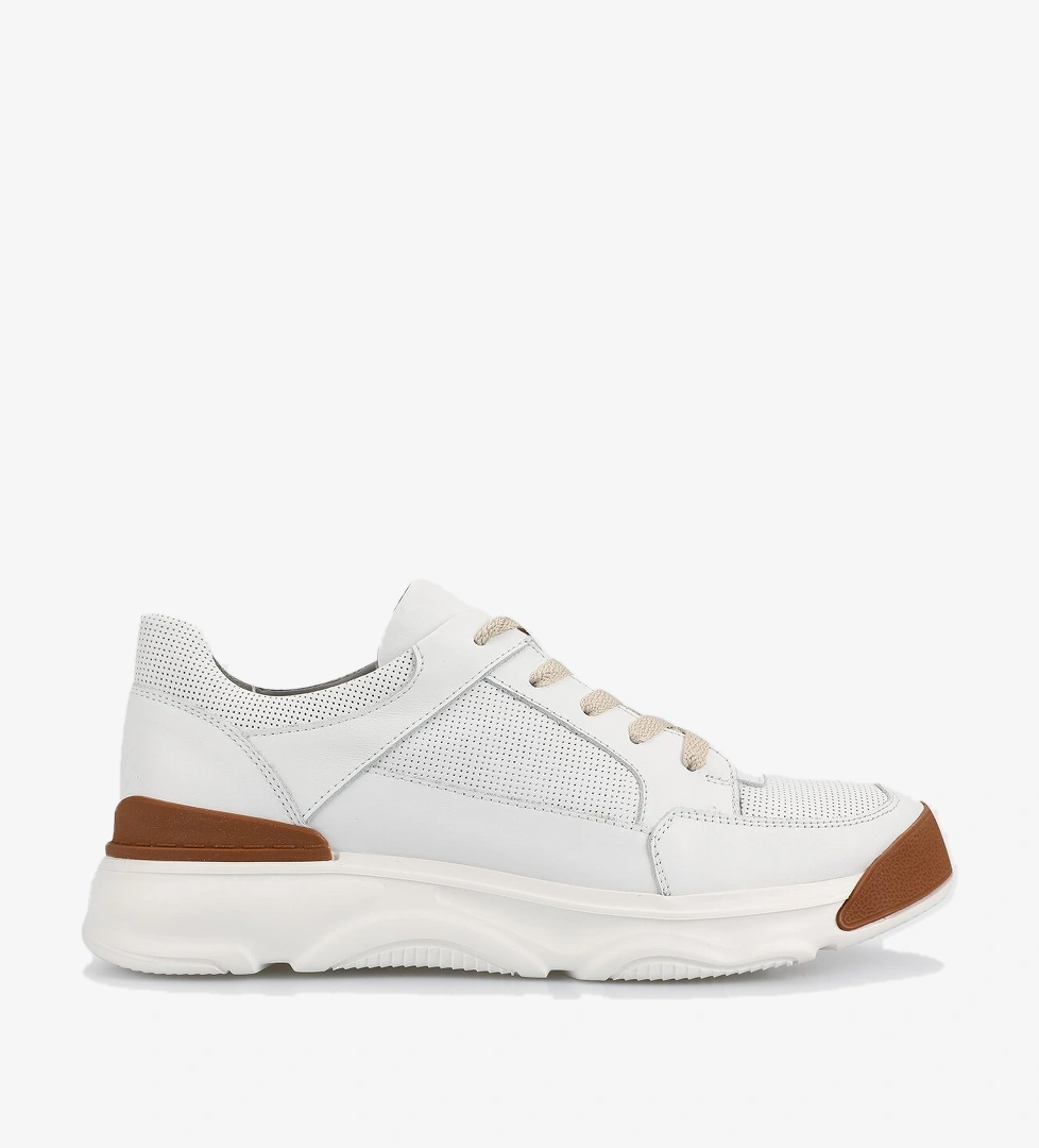 Beyaz Deri Erkek Ayakkabı - Görsel 1