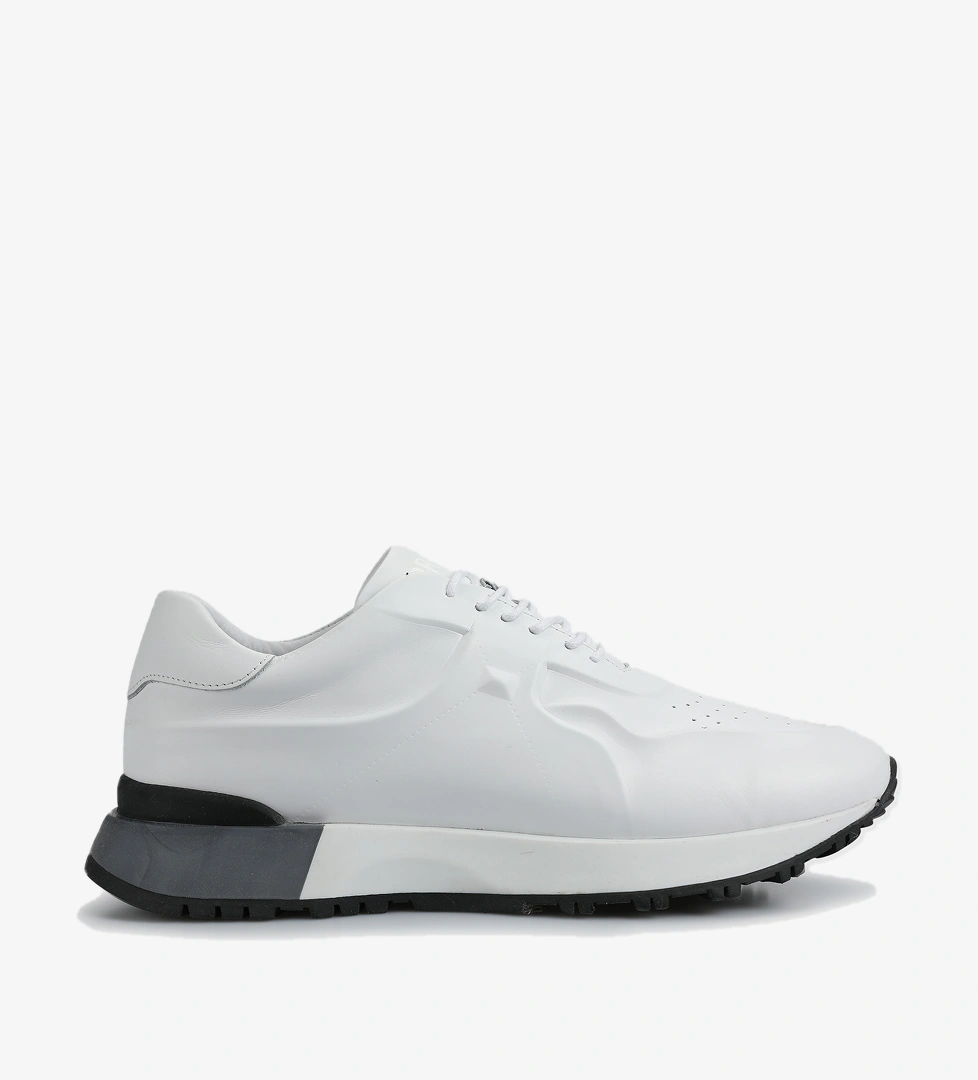 Beyaz Deri Erkek Sneaker - Görsel 1