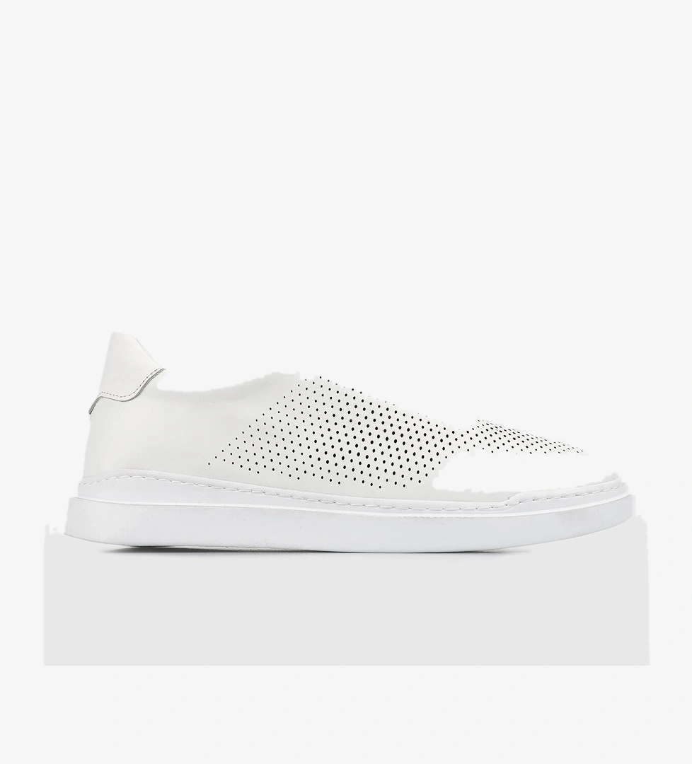 Beyaz Deri Erkek Ayakkabı - Görsel 1