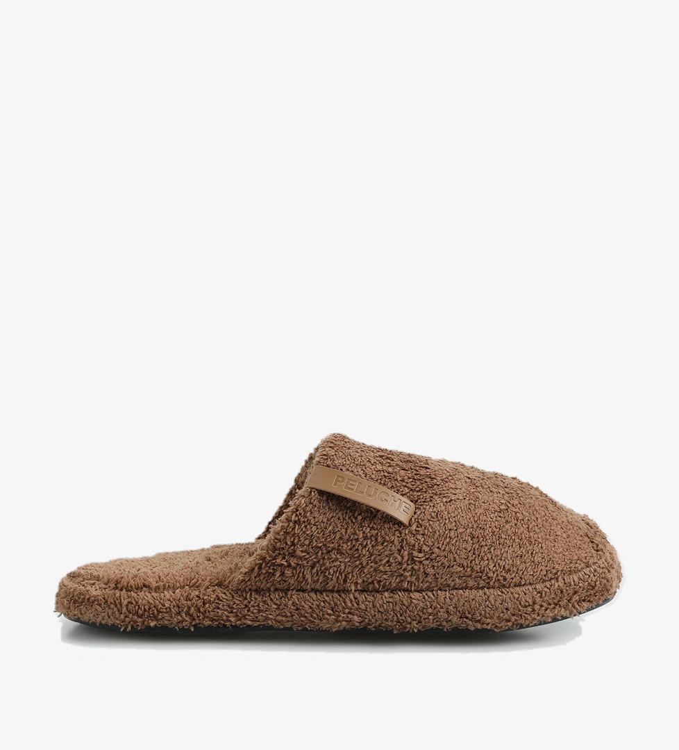 Peluche Peluche Kahve Erkek Ev Terliği Ayakkabı Dünyası'nda! Kahve - 1. görsel