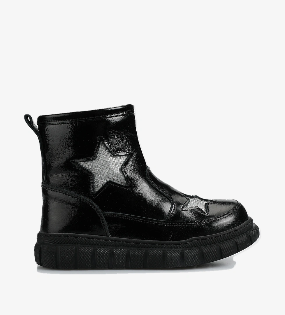 Siyah Deri Kız Çocuk Bot - Görsel 1