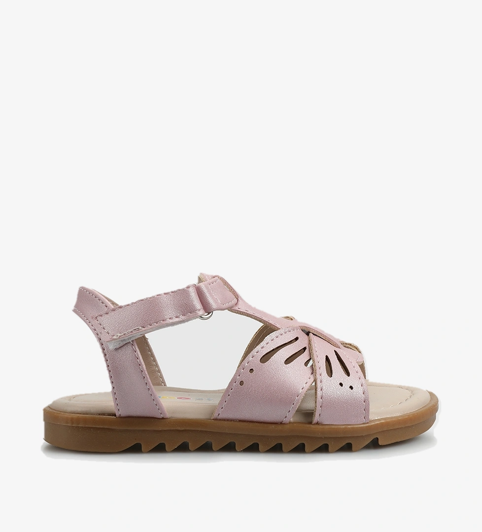 Pudra Kız Çocuk Düz Sandalet - Görsel 1