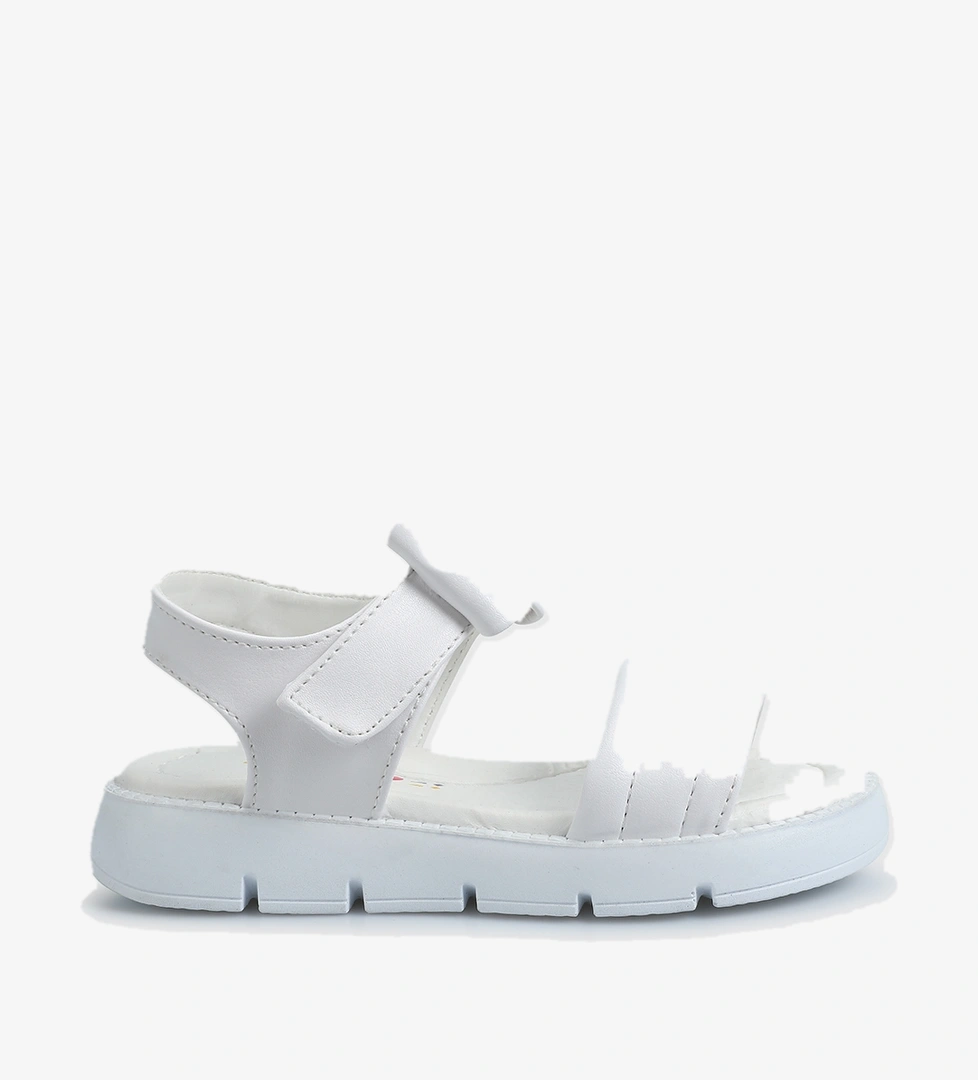 Beyaz Kız Çocuk Düz Sandalet - Görsel 1