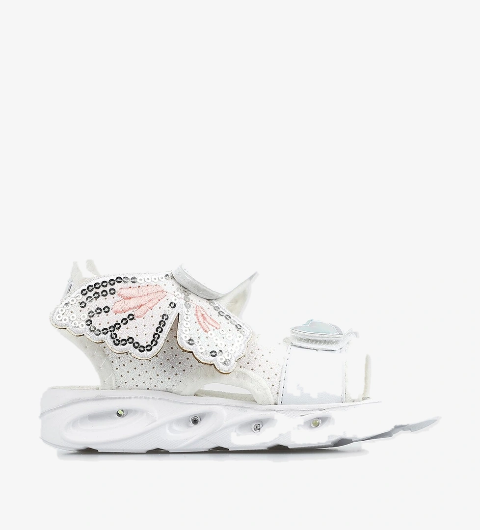 Beyaz Kız Çocuk Düz Sandalet - Görsel 1