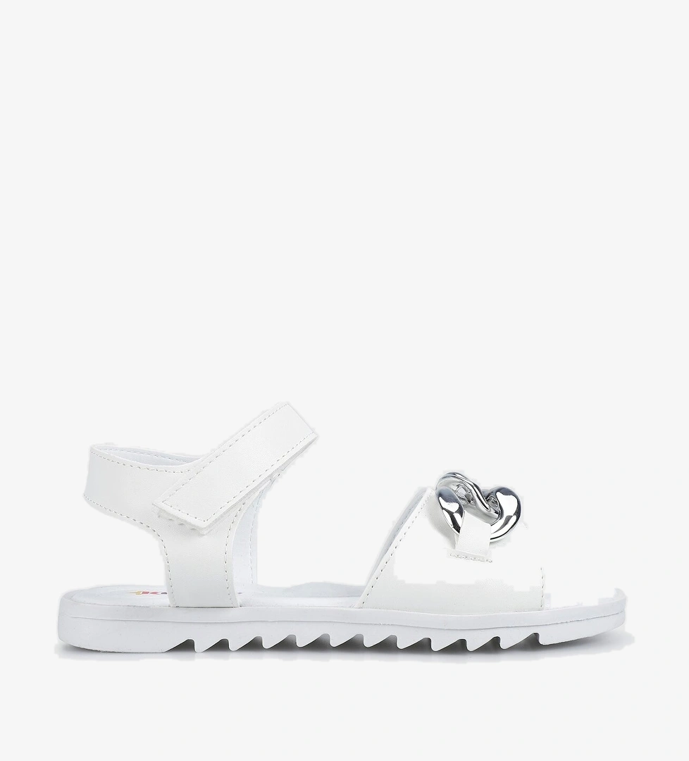 Beyaz Kız Çocuk Düz Sandalet - Görsel 1