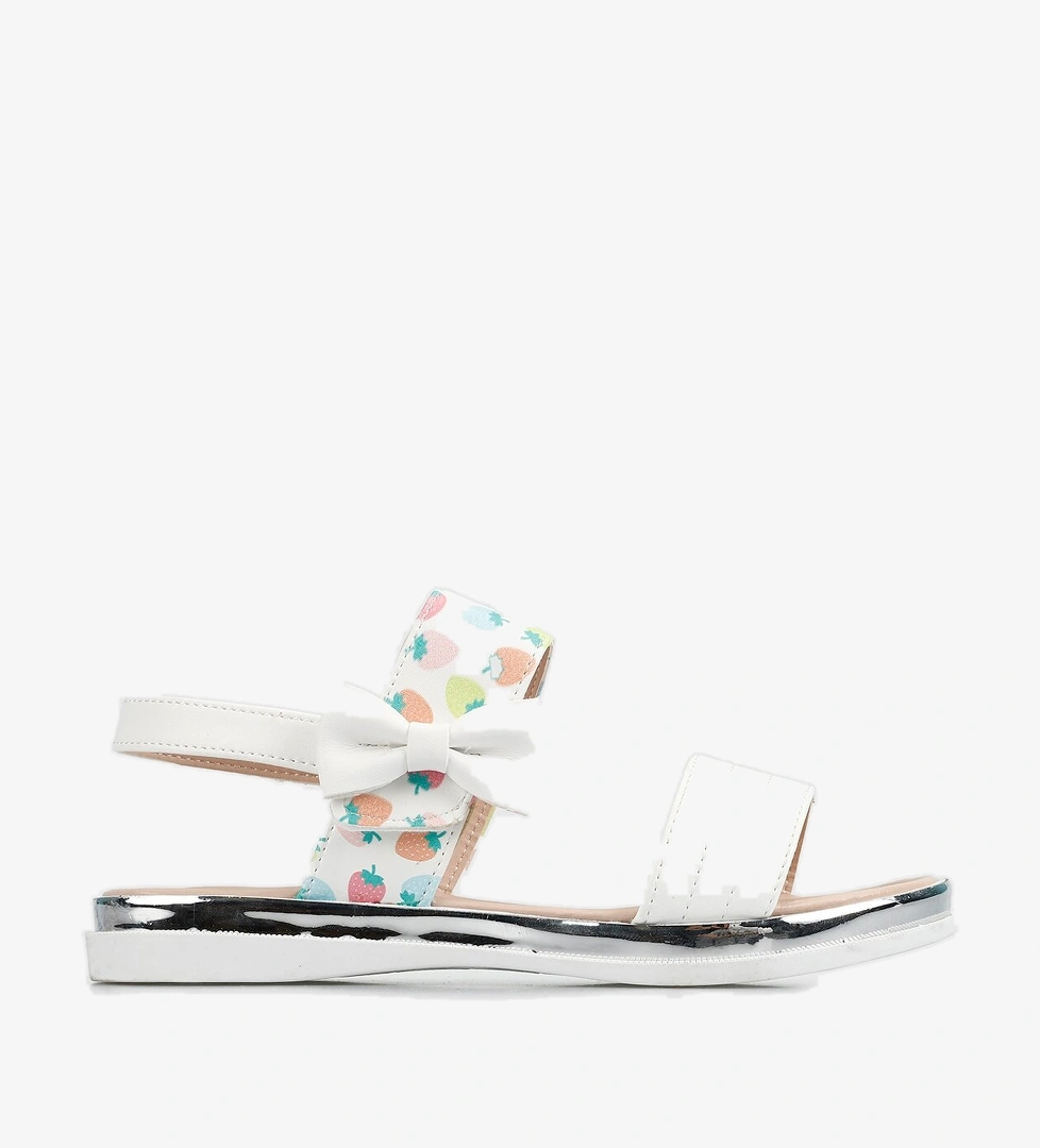 Beyaz Kız Çocuk Düz Sandalet - Görsel 1