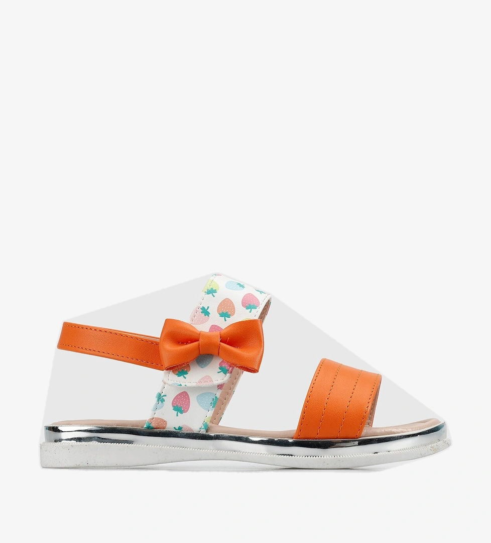 Turuncu Kız Çocuk Düz Sandalet - Görsel 1