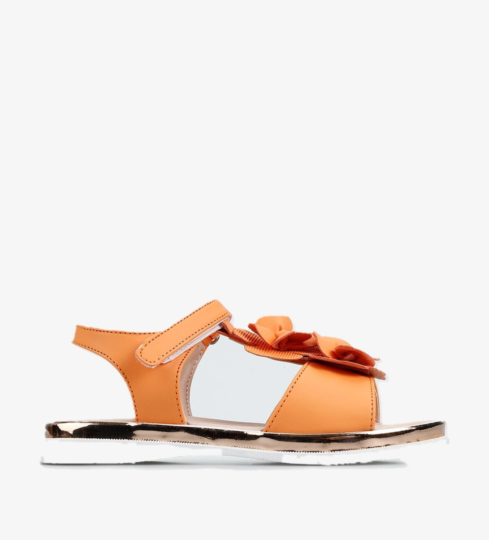 Turuncu Kız Çocuk Düz Sandalet - Görsel 1