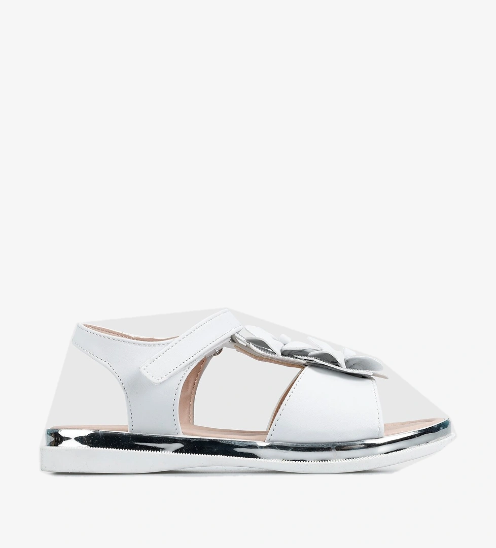 Beyaz Kız Çocuk Düz Sandalet - Görsel 1