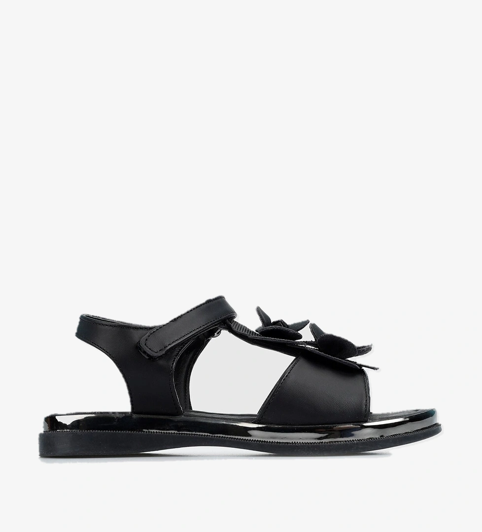 Siyah Kız &#199;ocuk D&#252;z Sandalet - Görsel 1