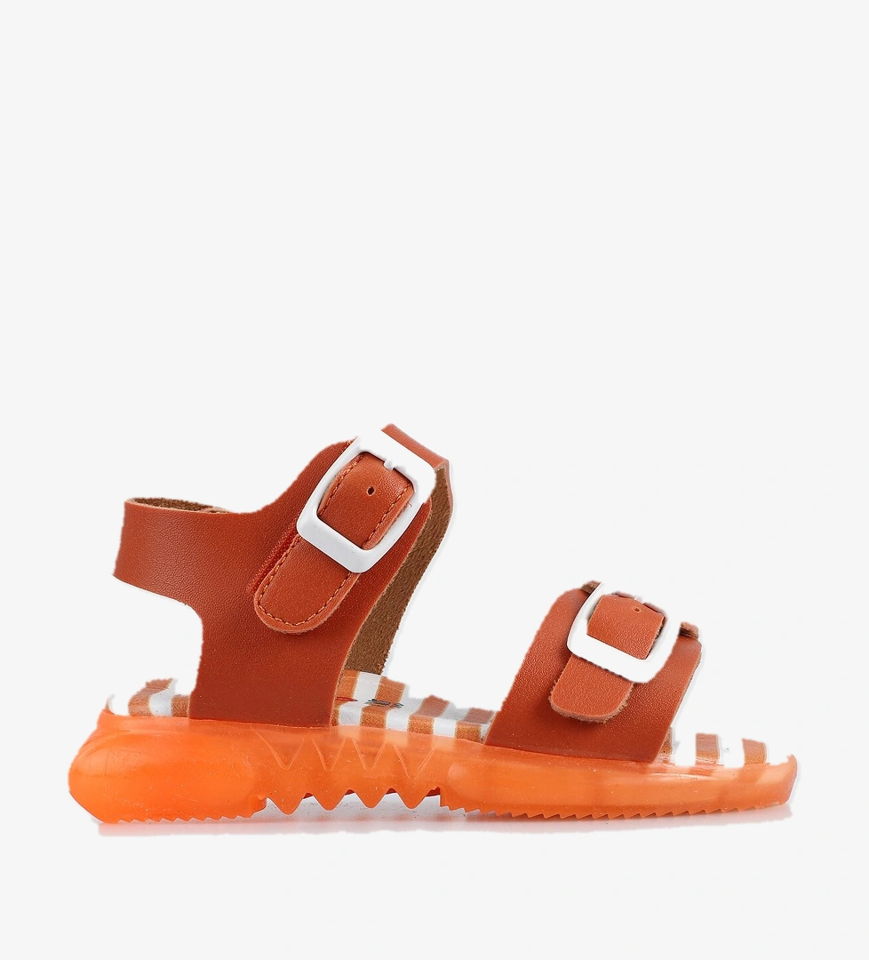 Turuncu Kız Çocuk Düz Sandalet - Görsel 1