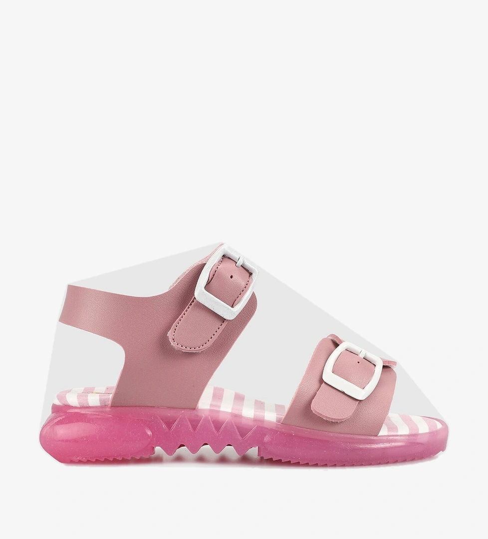 Pembe Kız Çocuk Düz Sandalet - Görsel 1