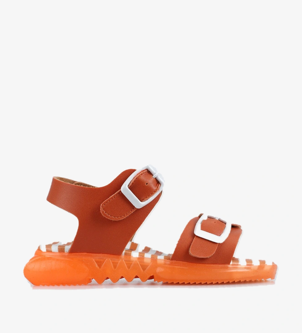 Turuncu Kız Çocuk Düz Sandalet - Görsel 1