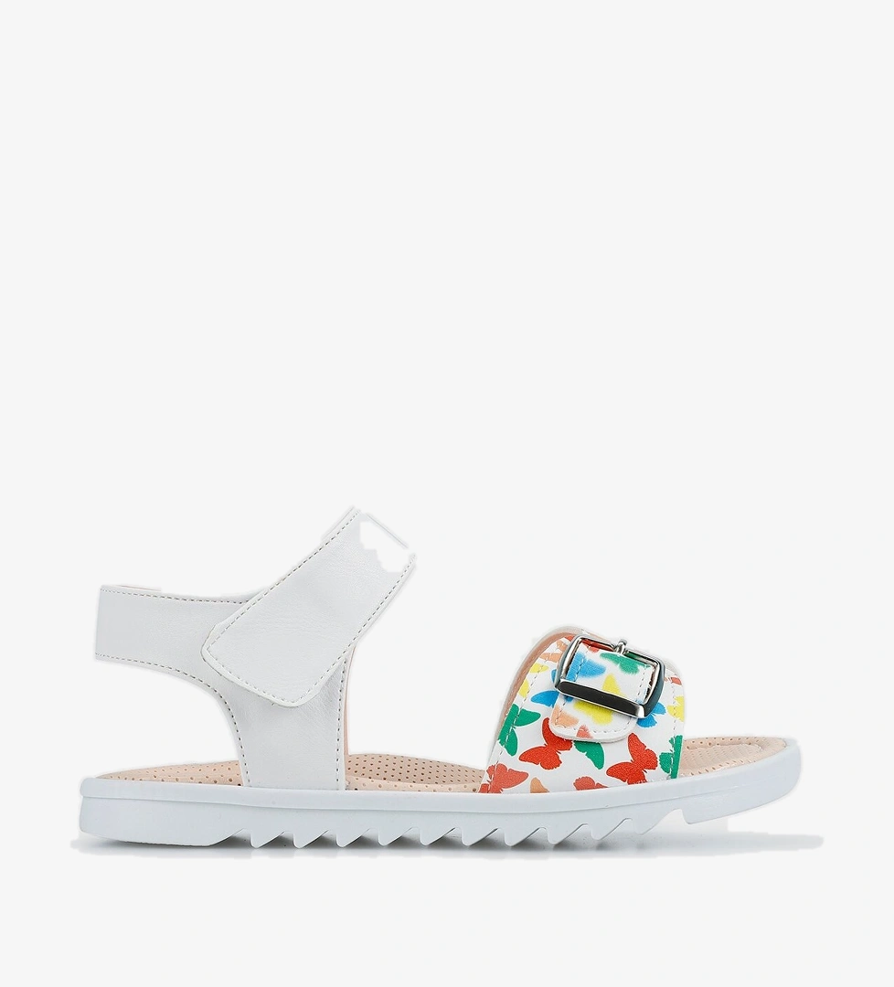 Beyaz Kız Çocuk Düz Sandalet - Görsel 1