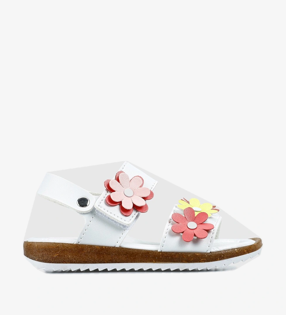 Beyaz Kız Çocuk Düz Sandalet - Görsel 1