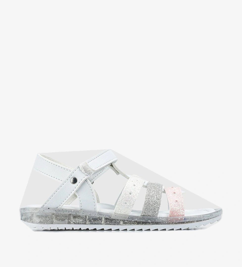 Beyaz Kız Çocuk Düz Sandalet - Görsel 1