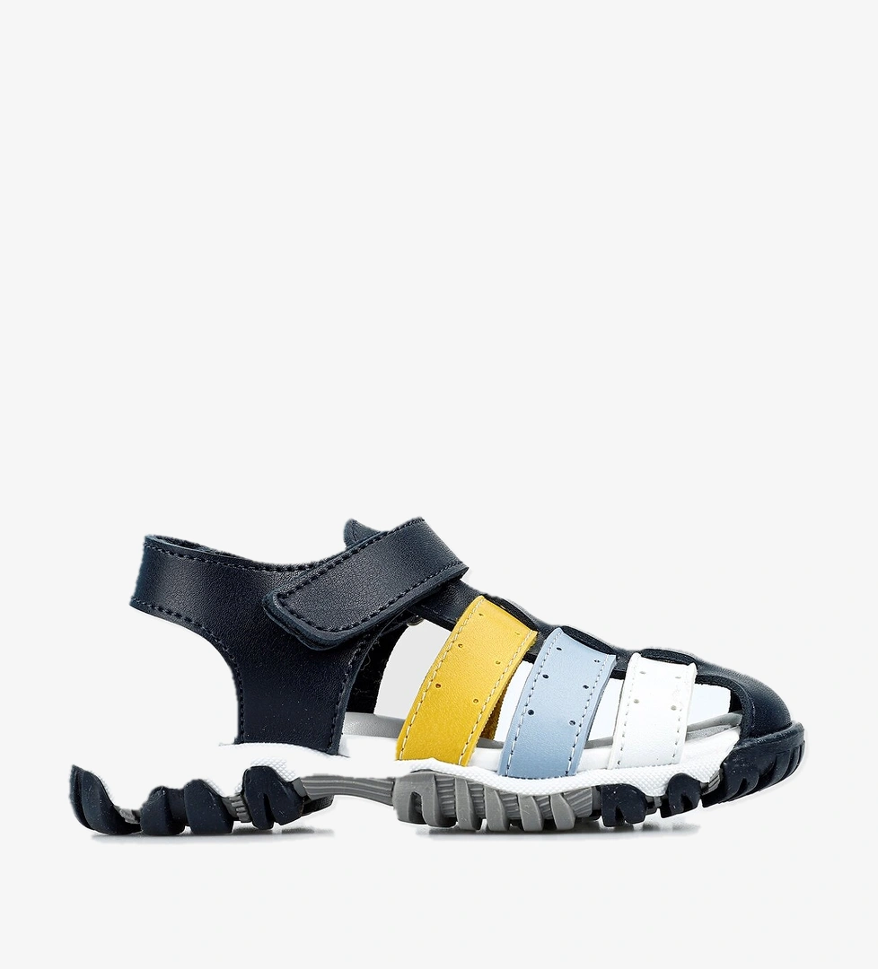 Lacivert Erkek Çocuk Düz Sandalet - Görsel 1