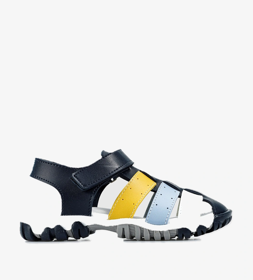 Lacivert Erkek Çocuk Düz Sandalet - Görsel 1